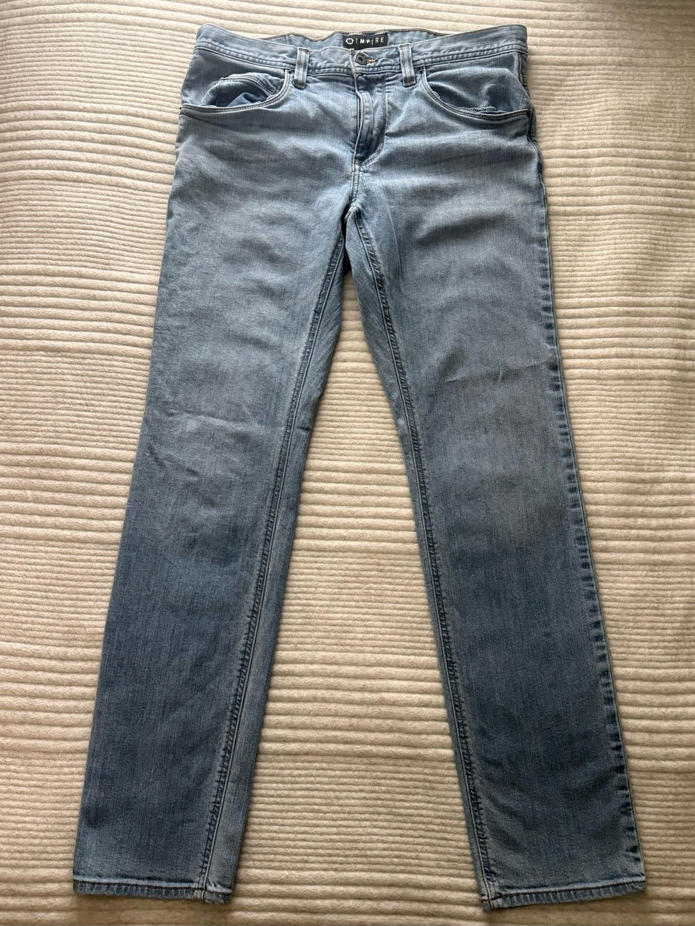 Empyre Skeletor Jeans Mens Size 34 Blu Light Wash Skinny Fit Stretch Denim Skate